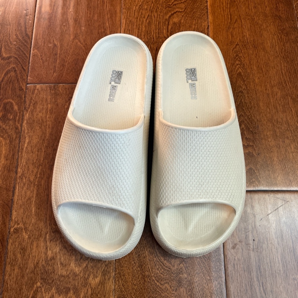 Cream Slide Sandals